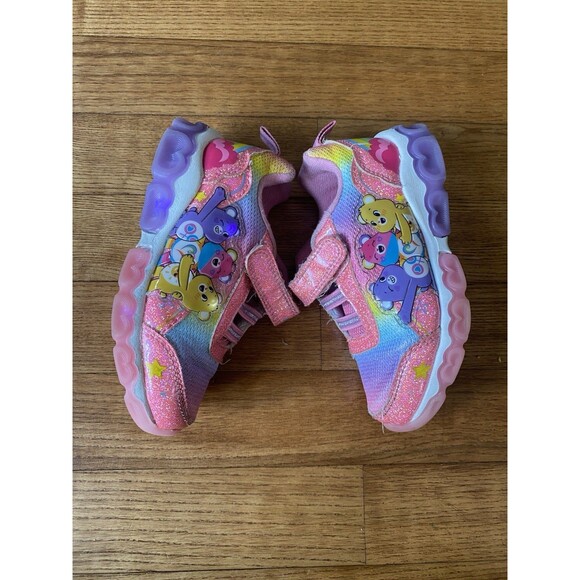 Care Bears Girls Shoes Purple Pink Toddler Light Up Sneakers 90s Y2K 8 EUC - Picture 4 of 7